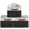 Simple Houseware 15 x 11 Large Fabric Storage Bin for Closet and Shelves Leather Like Handles 3 Pack Black