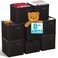 Reli. Reli 11 Inch Cube Storage Bins 8 Pack Cube Organizer Bins 11x11 Fabric Storage Boxes Collapsible Foldable Fabric Cubby Box Square Kids Room Organization Black