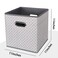 HEAYEEG Black Foldable Storage Cubes Bins Fabric Storage Box Cubes Organizer Baskets with Dual Handles for Home Organizer Grey Light