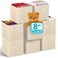 Reli. Reli 11 Inch Cube Storage Bins 8 Pack Cube Organizer Bins 11x11 Fabric Storage Boxes Collapsible Foldable Fabric Cubby Box Square Kids Room Organization Beige