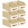 Homsorout Fabric Storage Bins for Organizing 6 Pack Large Trapezoid Collapsible Storage Bins with Front Handle Closet Organizers and Storage for Bedroom Home Shelves Small Spaces Beige