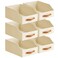 Homsorout Fabric Storage Bins for Organizing 6 Pack Large Trapezoid Collapsible Storage Bins with Front Handle Closet Organizers and Storage for Bedroom Home Shelves Small Spaces Beige