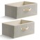 EITMOW 157 Inch Storage Baskets Woven Fabric Bins Storage Cubes with Reinforced Handles Organizer Bins for Closet Shelves Foldable for Clothes Beige 2PCS1571178inch