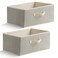 EITMOW 157 Inch Storage Baskets Woven Fabric Bins Storage Cubes with Reinforced Handles Organizer Bins for Closet Shelves Foldable for Clothes Beige 2PCS1571178inch