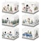 CHENGU 6 Pack Winter Storage Basket Collapsible Winter Basket for Gifts Buffalo Plaid Holiday Decor Large Snowman Bin Foldable Tree Box with Handle for Bedroom Office Home