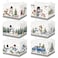 CHENGU 6 Pack Winter Storage Basket Collapsible Winter Basket for Gifts Buffalo Plaid Holiday Decor Large Snowman Bin Foldable Tree Box with Handle for Bedroom Office Home