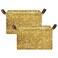 CEBUGI Golden Glitter Large Waterproof Collapsible Storage Bin Foldable Canvas Fabric Open Storage Basket Cube Box with Iron Frame