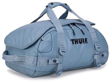 Thule Chasm 30L Duffel Wide Opening for Easy Packing Converts to Backpack Internal mesh Pockets Padded Bottom Lockable Zippers 100 Recycled Fabric Webbing and mesh