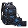 JiaYou Space Pattern Galaxy Backpack Boys Primary Junior Middle School Daypack Men High Middle School Laptop BagStarDark Blue3Pcs Backpack Set