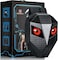 Gelrova LED Backpack with Light Up Moving EyesCool Motorcycle Backpack Hard Shell Laptop Backpack Knight Serise 19in Large