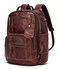 LANNSYNE Full Grain Leather Backpack For Men Fits 16 Laptop Coffee
