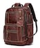 LANNSYNE Full Grain Leather Backpack For Men Fits 16 Laptop Coffee