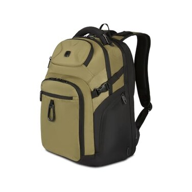SwissGear Endure ScanSmart Laptop Backpack TSA Approved Tech Backpack Fits Most 17 Laptop Multiple Organizer Pockets Olive