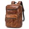 LANNSYNE Vegetable Tanned Leather Backpack For Men 156 Leather Laptop Backpack Hiking Travel Bag Camping Rucksack