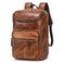 LANNSYNE Vegetable Tanned Leather Backpack For Men 156 Leather Laptop Backpack Hiking Travel Bag Camping Rucksack