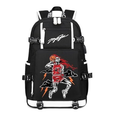 Txiujou Basketball Player 23 Student School Bag Laptop Backpack UltraLight Travel Bag For Men And Women Black1