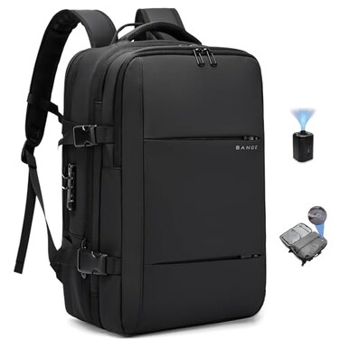 BANGE Air Vacuum Backpack with PumpSeal Air Packing Vacuum System Compression with Anti Theft Lock Expandable Large Capacity Backpack for Travel