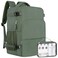 Sinaliy Personal Item Backpack Carry on Travel Backpack with MultiPockets Waterproof Casual College 16inch Laptop Backpack for Men Women Army Green
