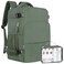 Sinaliy Personal Item Backpack Carry on Travel Backpack with MultiPockets Waterproof Casual College 16inch Laptop Backpack for Men Women Army Green