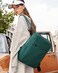 MASINTOR 156 inch PU Leather Laptop Backpack Purse for Women Large College Casual Backpack Travel Bag Retro Green