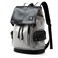 MOYYI Leather Laptop Backpack for Men Vintage Backpack Fits 156 Laptop Waterproof Drawstring Backpack for Travel Daily Business White