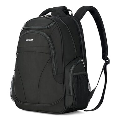 MILADA Travel Backpack For Men Laptop Backpack Women Business Carry On Backpack Airline Approved Fits 165 Inch Laptop Bag Work Backpack Black