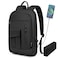 Lixiin Business Backpack for Men Slim Lightweight Laptop Backpack Water Resistant Small Office Backpack for Commute Travel Daily Office Work with Small Bag Black 156