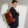 Time Resistance Leather Backpack for Men and Women Laptop Bag up to 15 Cognac Brown Business Rucksack