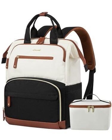 LOVEVOOK Lunch Backpack for Women 17 Inch Laptop Bag with Insulated Cooler Lunch Box Work Backpack for Teacher Nurse Travel Backpack Lunch Bag for Camping Picnic Daily Use