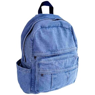 GAMLFL Light Wash Denim Jean Backpack for Women Men Retro Aesthetic Rucksack Basic Backpack for High SchoolCollege Students Travel Laptop Bag