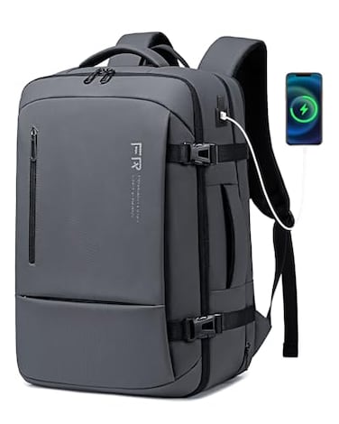 Fenree.geer Fenreegeer 173 Inch Travel Laptop Backpack for Men Water Resistant Carry On Backpack with USB Port Expandable Computer Daypack Grey Business Backpack for CollegeWork