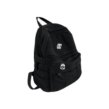 IAUGO Canvas Backpack for Women Cute Backpack for Women Vintage Laptop Aesthetic KnapsackBlack