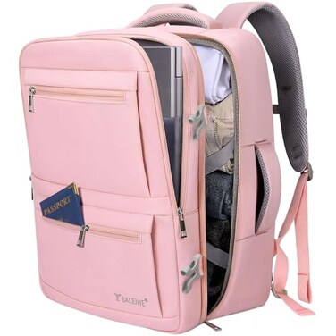 BALEINE Travel Backpack for Women Men Large Sturdy Carry On Laptop Backpack Gifts for Business Casual Weekender Hiking Large Pink