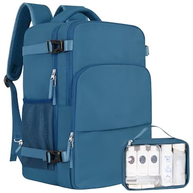 Sinaliy Travel Backpack Carry on Flight Approved Backpack with MultiPockets TSA Waterproof 173inch Laptop Backpack Personal Item Travel Bag for Men Women Deep Blue