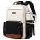 LOVEVOOK Laptop Backpack for Women with Pouch Pocket for Large Capacity Cup17 Inch Laptop Computer Bag Travel Backpack PurseWaterproof Work Business Backpack College Teacher BagsBeigeBlackBrown