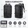 HIMZ WARRIOR Backpack Cooler with Lunch Compartment Heavy Duty Insulated Backpacks for Men Work 35L Travel Backpacking 17 inch Laptop Bag Carry On Back packs for Airplane Black