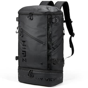 HIMZ WARRIOR Backpack Cooler with Lunch Compartment Heavy Duty Insulated Backpacks for Men Work 35L Travel Backpacking 17 inch Laptop Bag Carry On Back packs for Airplane Black