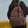 GAMLFL Coffee Brown Canvas Backpack for Women Men Retro Aesthetic Rucksack Basic Backpack for High SchoolCollege Students Travel Laptop Bag