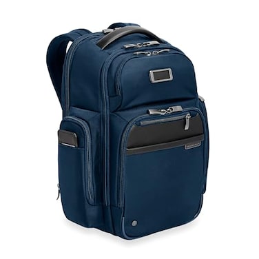 BriggsRiley Briggs Riley Medium Cargo Backpack for Women Men Laptop Backpack For Work Travel Lightweight Durable Padded Straps Fits up to 15 Laptop work Collection Navy