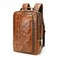 LANNSYNE Vegetable Tanned Leather Backpack for men Expandable Leather Backpack Fits 156 Laptop Tote Shoulder Travel Bag Rucksack