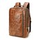 LANNSYNE Vegetable Tanned Leather Backpack for men Expandable Leather Backpack Fits 156 Laptop Tote Shoulder Travel Bag Rucksack