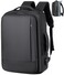 ORILOOSEN 17156 Business laptop backpack PU backpacks Travel laptop backpackcarry on backpacks Expandable backpack Men Women 01Standard Black