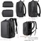 ORILOOSEN 17156 Business laptop backpack PU backpacks Travel laptop backpackcarry on backpacks Expandable backpack Men Women 01Standard Black