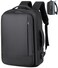 ORILOOSEN 17156 Business laptop backpack PU backpacks Travel laptop backpackcarry on backpacks Expandable backpack Men Women 01Standard Black