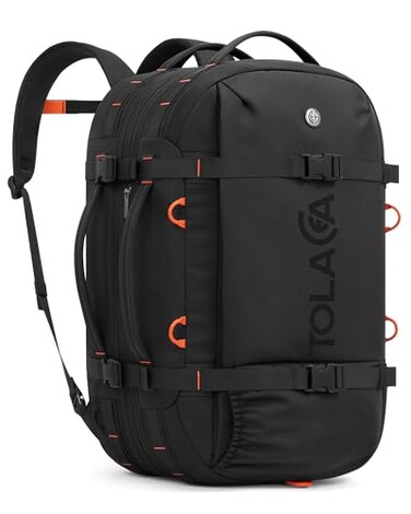 Tolaccea Travel Backpack for Men Women 40L50L Carry On Backpack with Wet Dry Compartment TSA Approved Laptop Daypack Fits 156 Convertible Expandable Large Rucksack Duffel Bag for Work Travel
