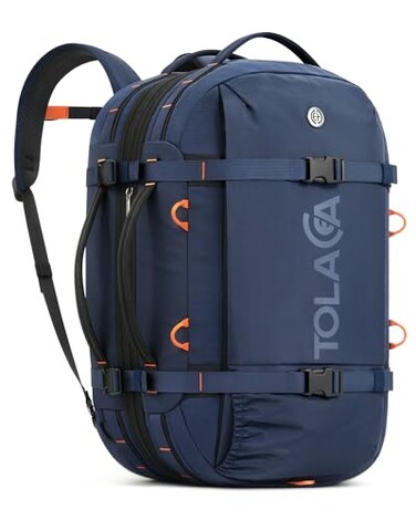 Tolaccea Travel Backpack for Men Women 40L50L Carry On Backpack with Wet Dry Compartment Flight Approved Laptop Daypack Fits 156 Convertible Expandable Large Rucksack Duffel Bag for Work Travel