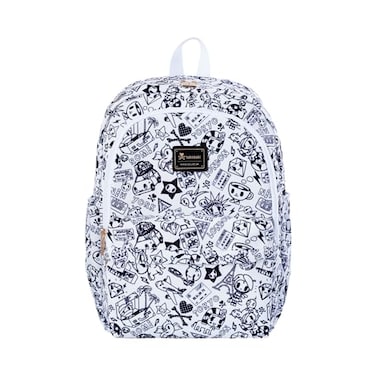 tokidoki School Backpack for Girls Cute Cartoon Laptop Backpack Casual Bookbags Lightweight Cloth Canvas School Bag Daypack Handbag Black White