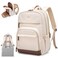 TENSTAR Laptop Backpack for Women Computer Backpack Fit 16 Inch Notebook Large Capacity College Backpack Bookbag Casual Daypack for Travel Classic Beige