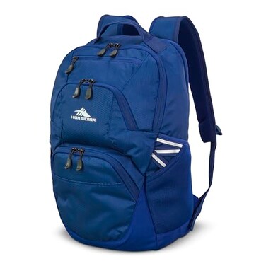 High Sierra Swoop SG Backpack Travel or Work Laptop Bookbag with Drop Protection Pocket and Tablet Sleeve One Size Cosmic Blue