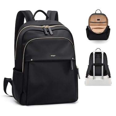 GOLF SUPAGS Stylish Laptop Backpack for Women Computer Bag Fits 14 Inch Notebook Travel College Work Backpacks Purse Black